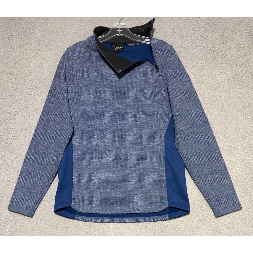 SPYDER Asymmetrical Zipper long slevve fleece sweater jacket Womens M 1/4 Zip